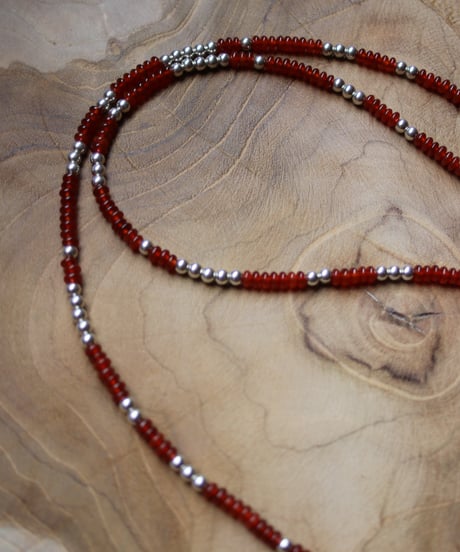 Red agate long necklace(MA-N-47)