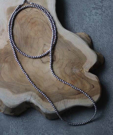 5㎜ silver beads long necklace (MA-N-04)
