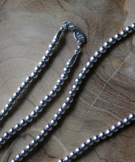 5㎜ silver beads long necklace (MA-N-04)