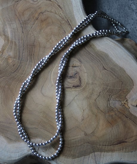 5㎜ silver beads long necklace (MA-N-04)