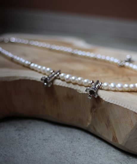 Flower corn×Pearl necklace B(MA-N-52)
