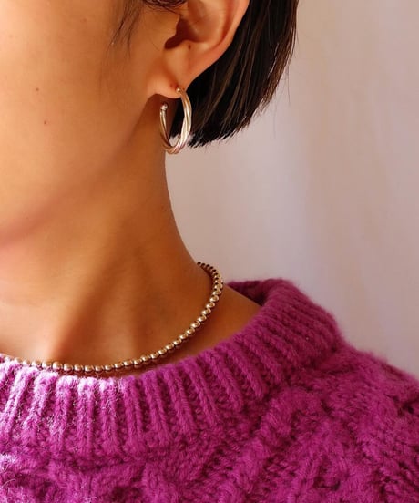5㎜ silver beads short necklace (MA-N-02)