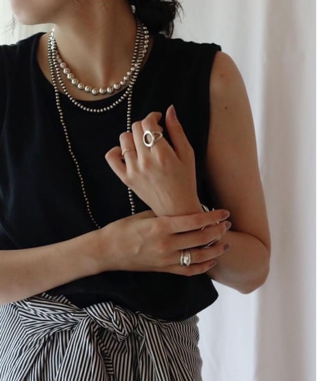 8×10mm silver beads short necklace(MA-N-16)
