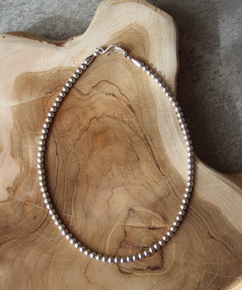 5mm silver beads 43cm necklace(MA-N-21) | MAUA 