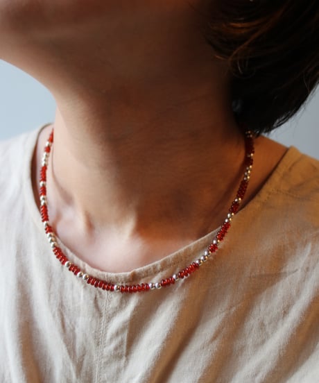 Red agate short necklace(MA-N-46)