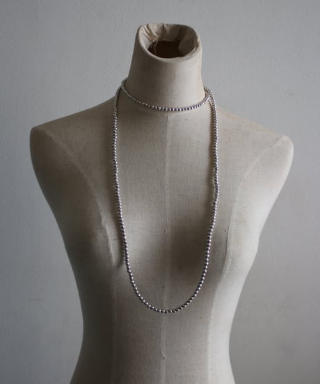 5㎜ silver beads long necklace (MA-N-04)