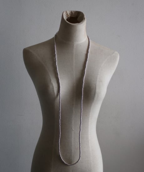 5㎜ silver beads long necklace (MA-N-04)