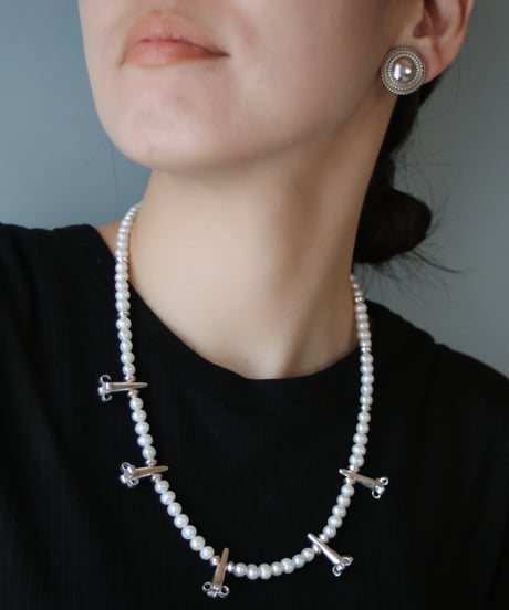 Flower corn×Pearl necklace B(MA-N-52)