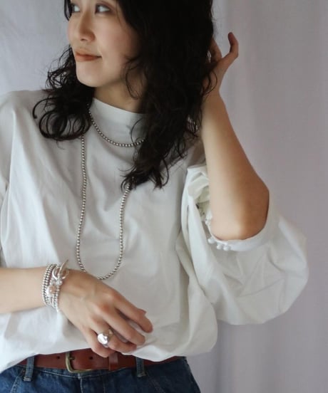 5㎜ silver beads long necklace (MA-N-04)