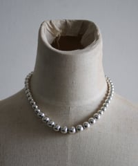 8×10mm silver beads short necklace(MA-N-16)