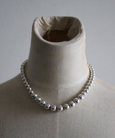 8×10mm silver beads short necklace(MA-N-16)