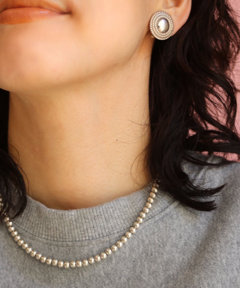 5mm silver beads 43cm necklace(MA-N-21) | MAUA 