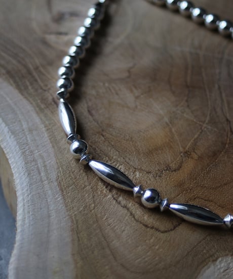 8mm  silver beads mix necklace(MA-N-17)