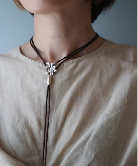 Flower satin choker(MA-N-44)