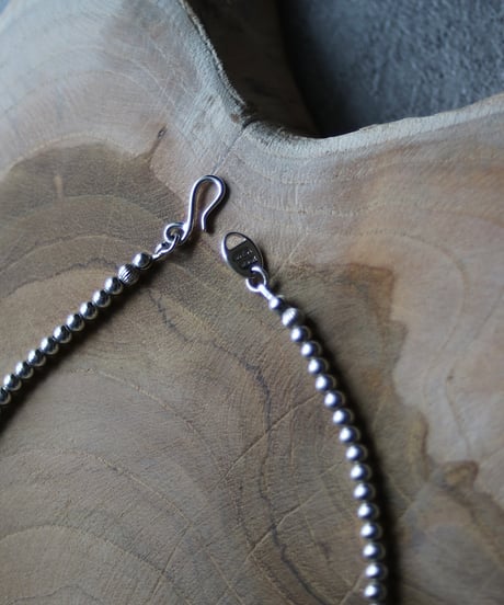 4mm silver beads 43cm necklace(MA-N-20)