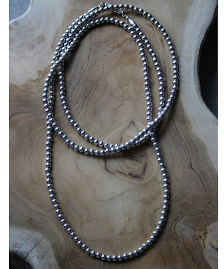 5㎜ silver beads long necklace (MA-N-04)