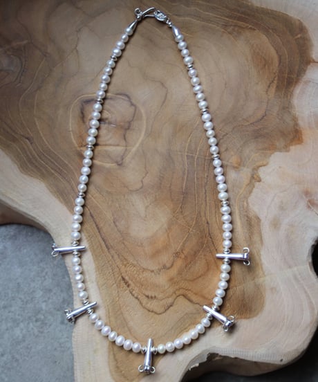 Flower corn×Pearl necklace B(MA-N-52)