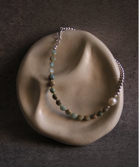 Green I.stone necklace(MA-N-23)
