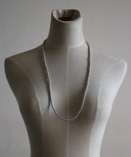 4mm silver beads long necklace(MA-N-25)