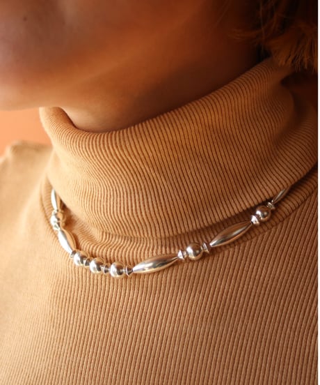 8mm  silver beads mix necklace(MA-N-17)