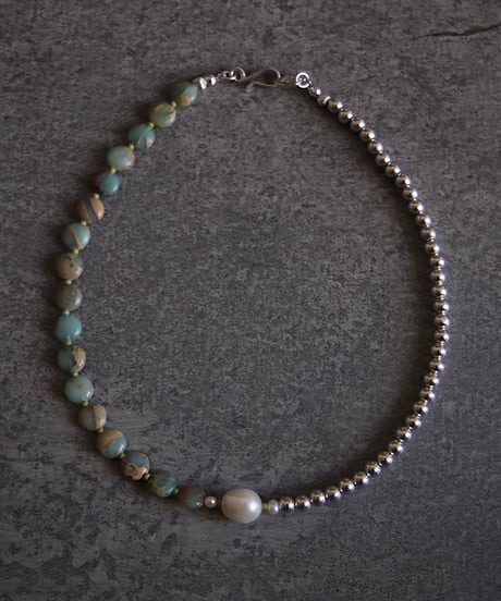 Green I.stone necklace(MA-N-23)