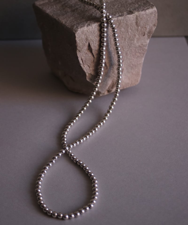 5㎜ silver beads middle necklace (MA-N-03) | MAU