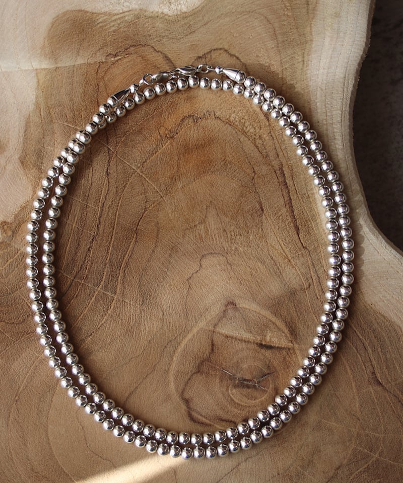5㎜ silver beads middle necklace (MA-N-03) | MAU