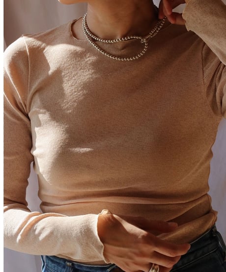5㎜ silver beads middle necklace (MA-N-03)