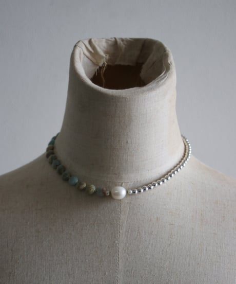 Green I.stone necklace(MA-N-23)