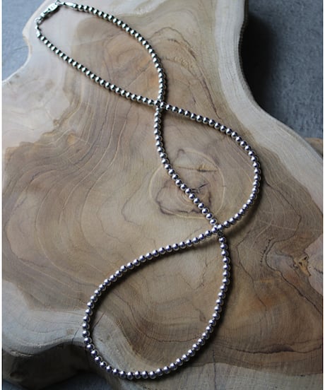 5㎜ silver beads middle necklace (MA-N-03)