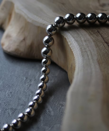 8×10mm silver beads short necklace(MA-N-16)