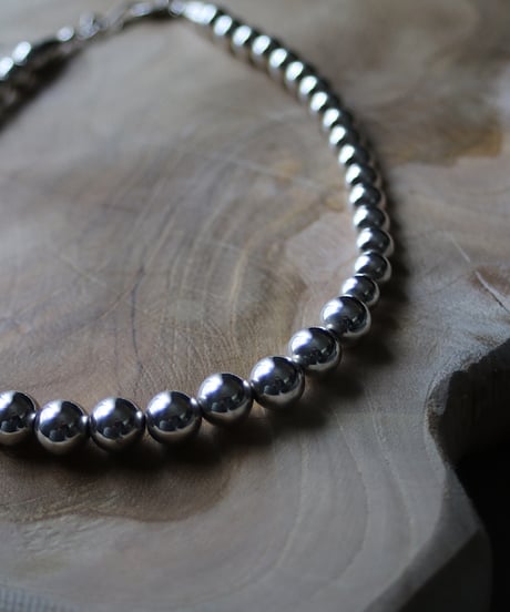 8×10mm silver beads short necklace(MA-N-16)