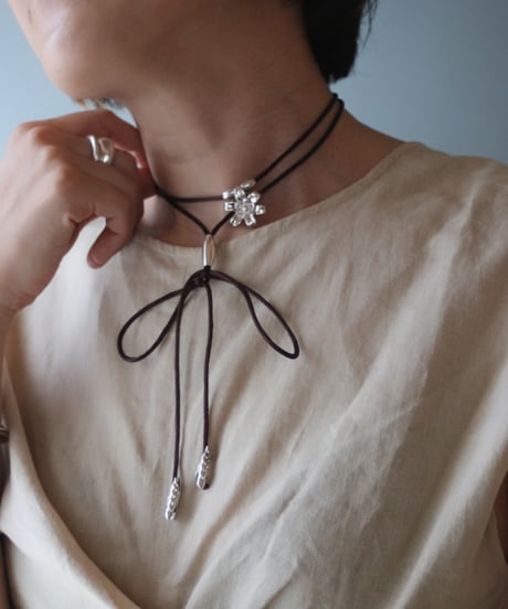 Flower satin choker(MA-N-44)