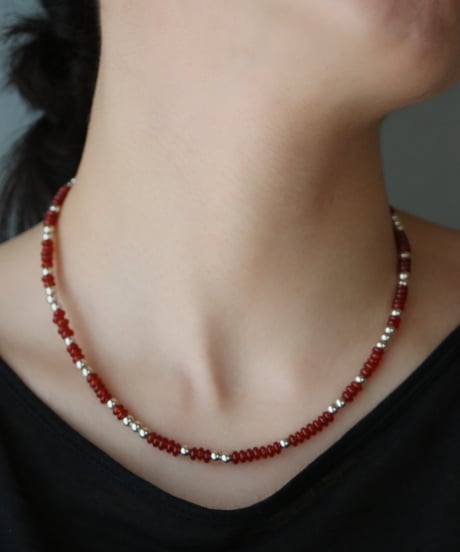 Red agate short necklace(MA-N-46)
