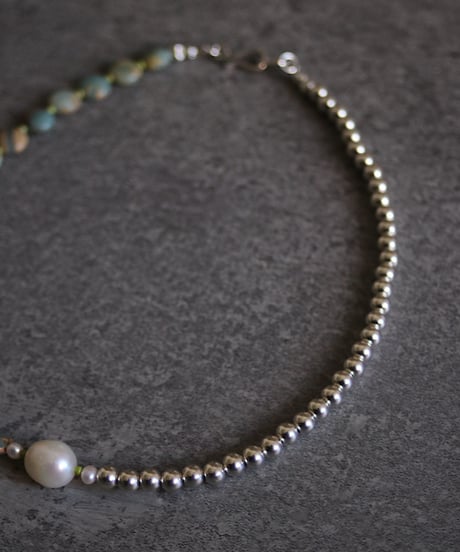 Green I.stone necklace(MA-N-23)