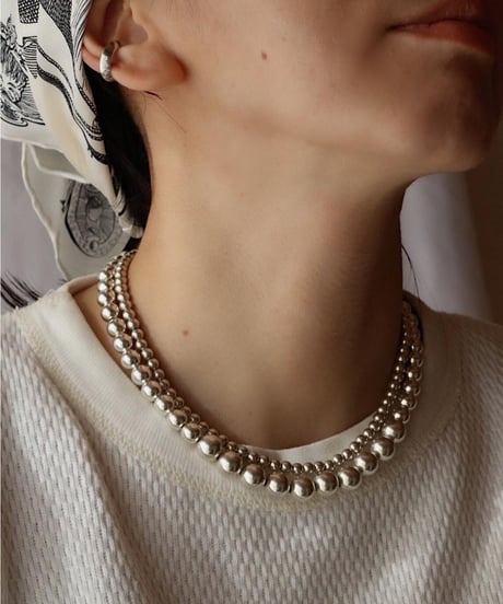 5㎜ silver beads short necklace (MA-N-02)