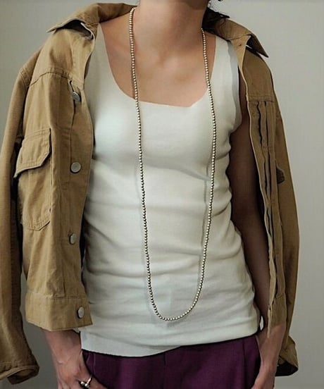 5㎜ silver beads long necklace (MA-N-04)