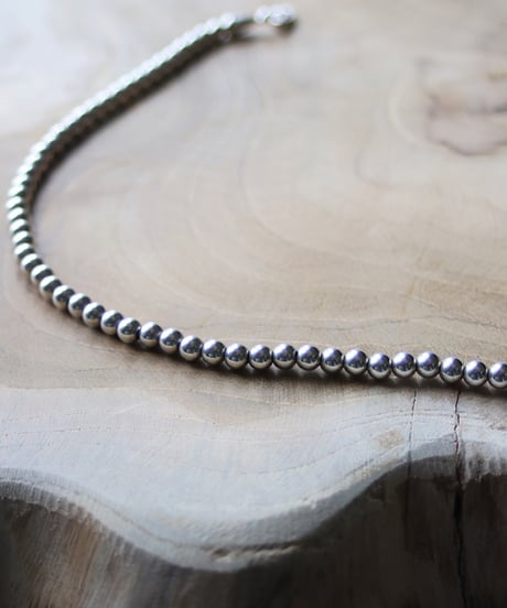5mm silver beads 53cm necklace(MA-N-43)