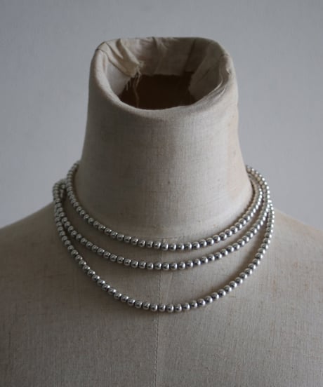 5㎜ silver beads long necklace (MA-N-04)