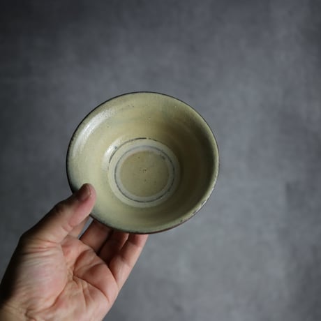 3.5寸マカイ3 呉須釉 丸紋 やちむん 陶器 北窯 宮城正享工房:7005013