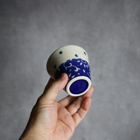 湯呑 呉須釉 唐草 やちむん 陶器 高江洲陶磁器:7205036