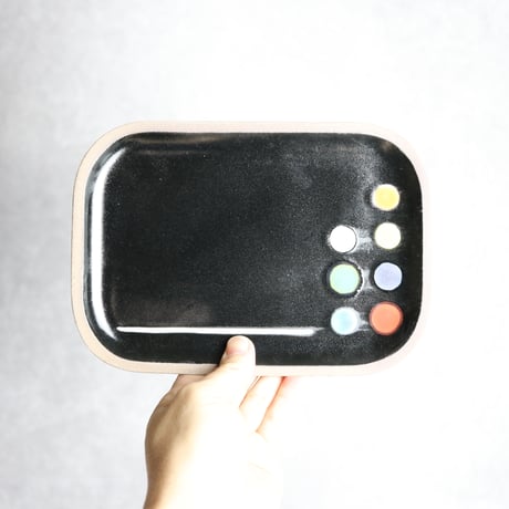 長角皿中 パレット やちむん 陶器 一翠窯:7021002
