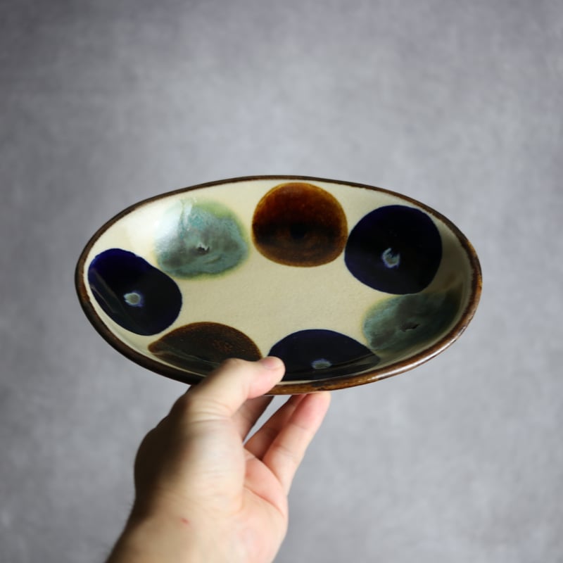 新品 やちむん アカマシバル製陶所 オーバル プレート 皿 やちむん