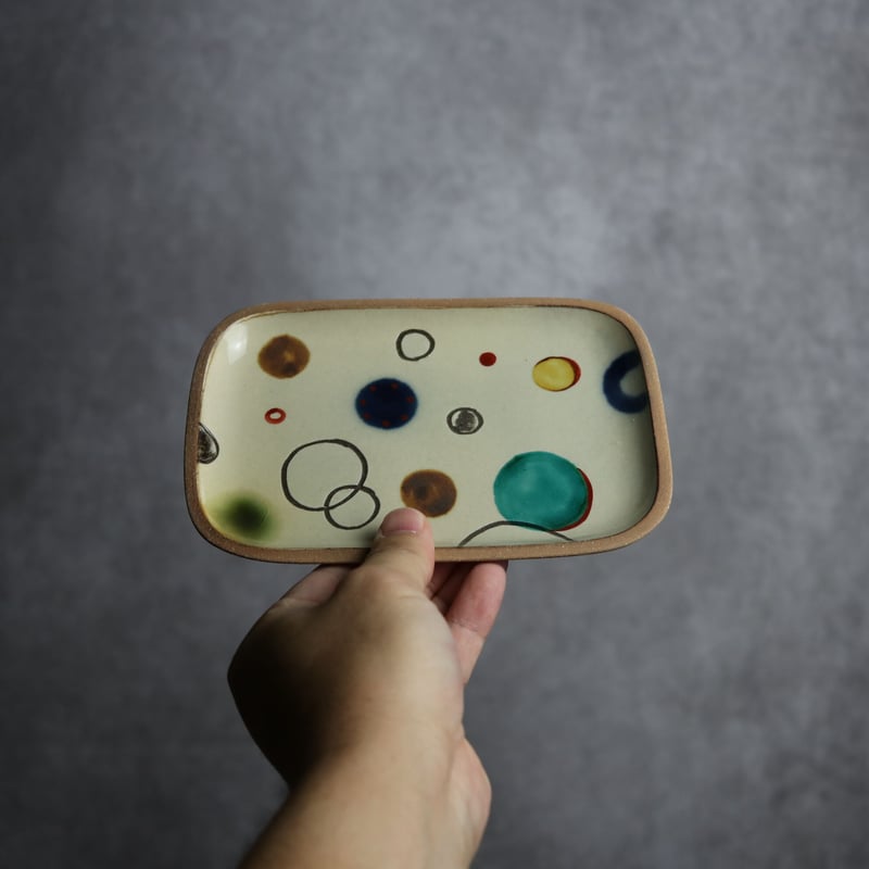 長角皿 小 赤絵 プリズム やちむん 陶器 一翠窯:7021017 | MADE IN OKI
