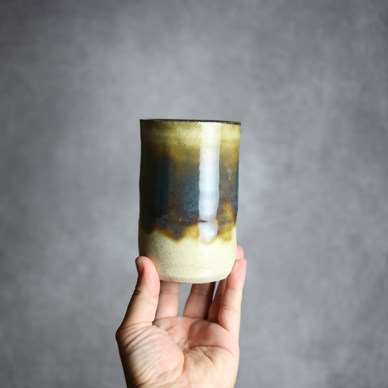 4寸筒1 緑釉 掛釉 やちむん 陶器 北窯 松田共司工房:7004049 | MADE IN