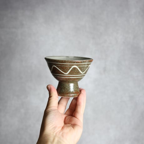 3寸 高杯鉢2 イッチン 波紋 やちむん 陶器 榮一工房:7013169