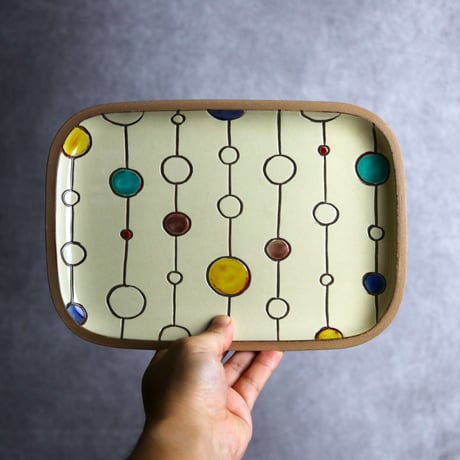 長角皿 大 赤絵 ボンボン やちむん 陶器 一翠窯:7021019