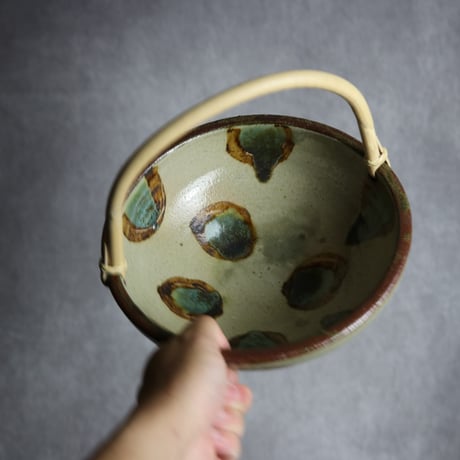 菓子鉢1 三彩 丸紋 やちむん 陶器 北窯 宮城正享工房:7005050