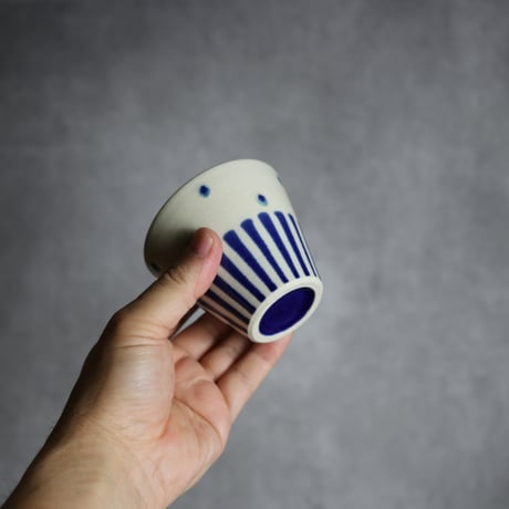 湯呑 呉須釉 ストライプ やちむん 陶器 高江洲陶磁器:7205036