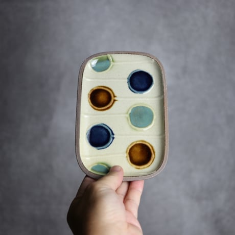 長角皿 小 バルーン やちむん 陶器 一翠窯:7021001